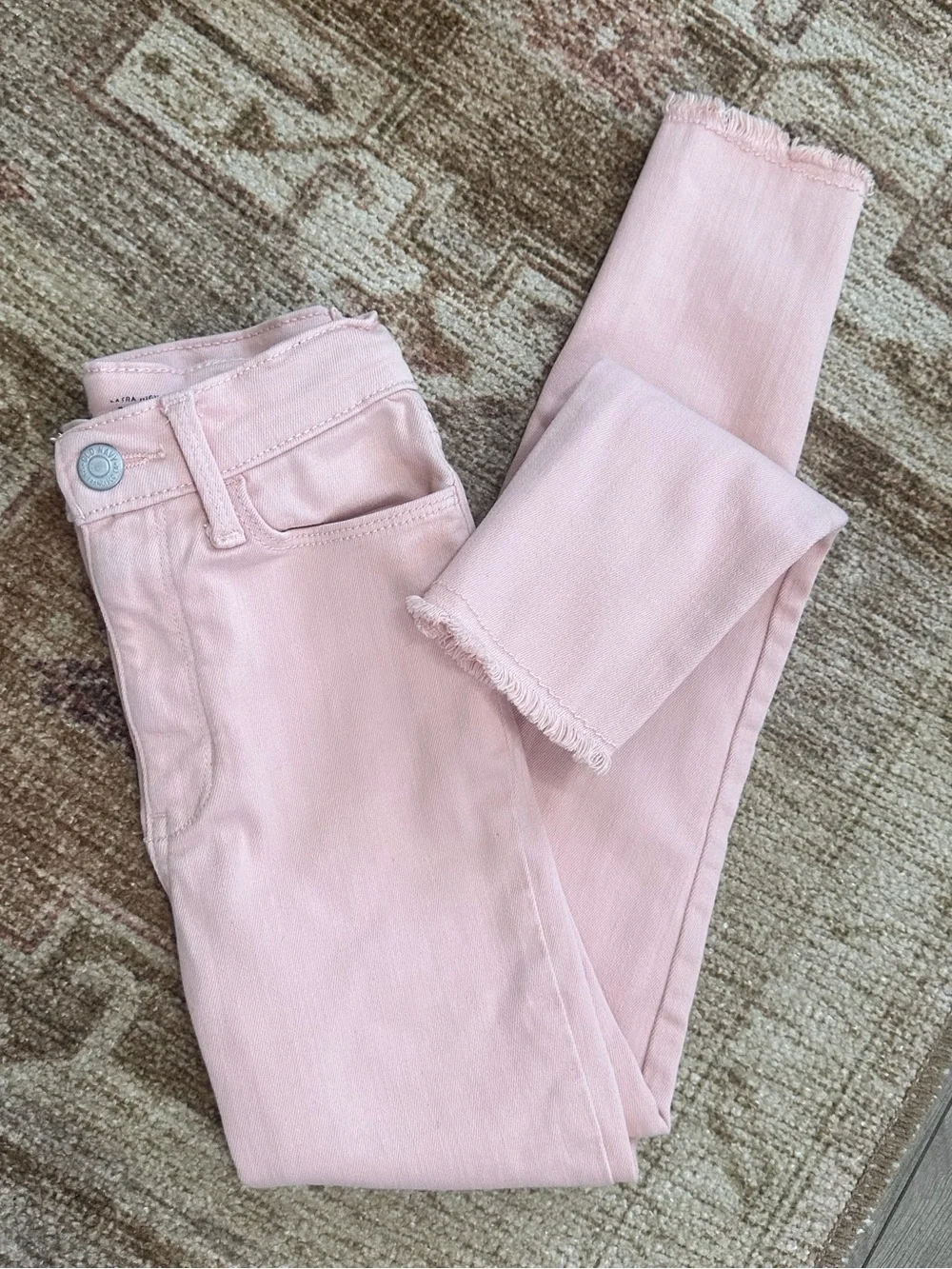 Old Navy Girls Extra High Rise Light Pink Rockstar Jeggings Skinny Jeans sz 8